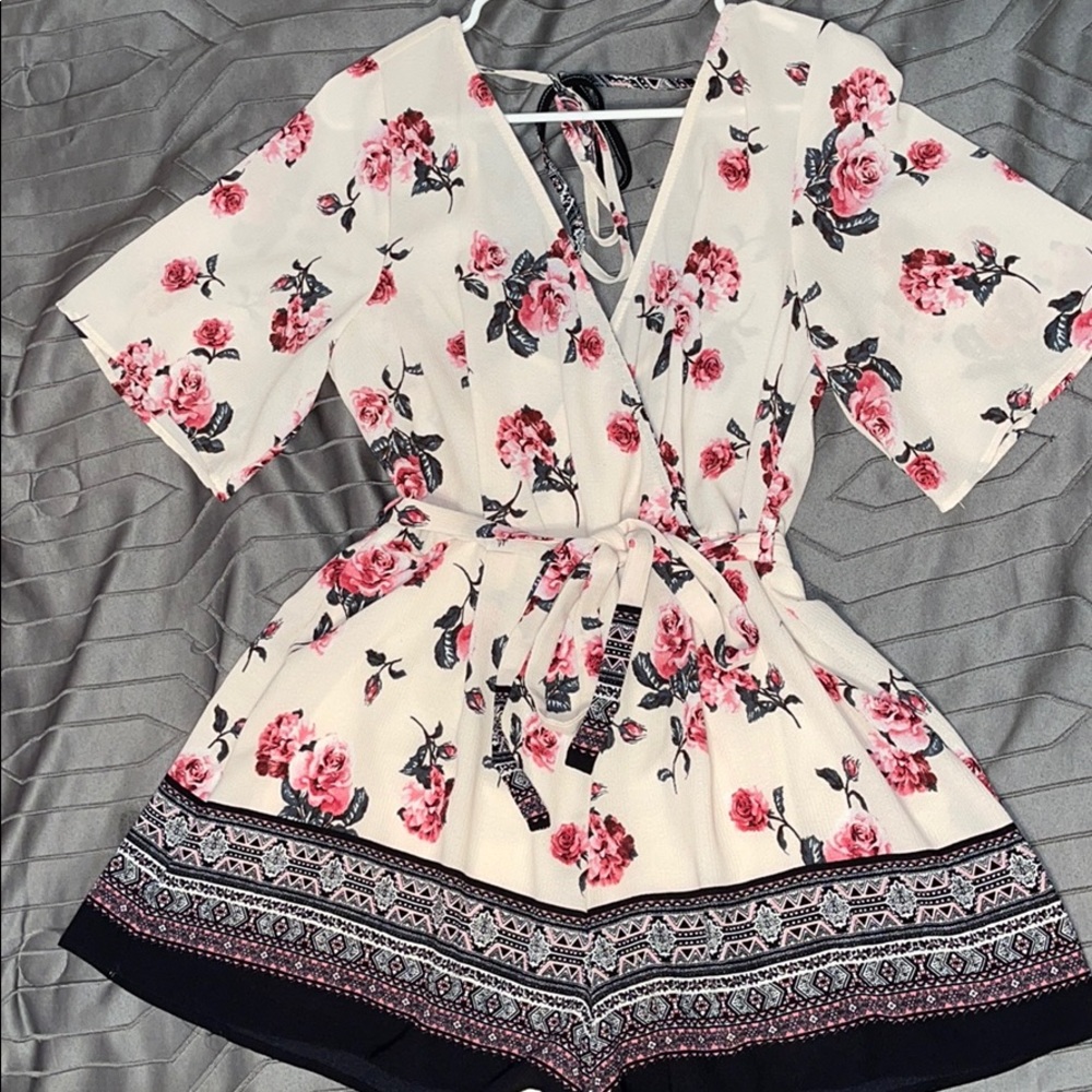 Floral Shorts Romper